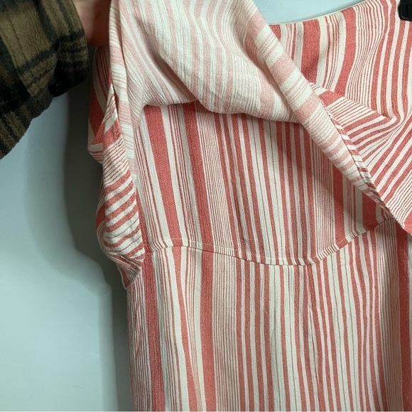 MINKPINK Ocean Side Summer Striped Coral & White Playsuit Size Small - Picture 7 of 16
